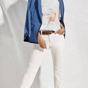 Cabi Kick It Crop Jeans Cream Kick Flare Cropped Denim Size 8✨50% Off Bundles 3+